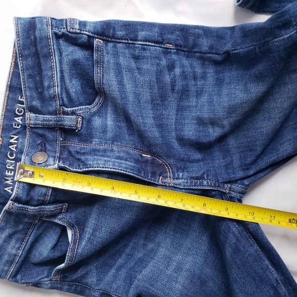 AE Ne(x)t Level High-Waisted Rise Jegging Blue Jeans 00 - Picture 11 of 12